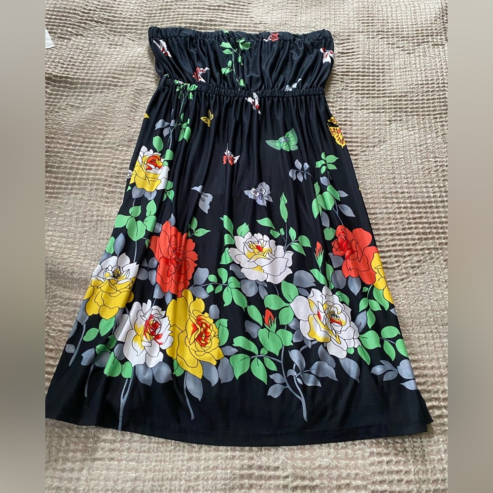 Super cute y2k strapless butterfly dress